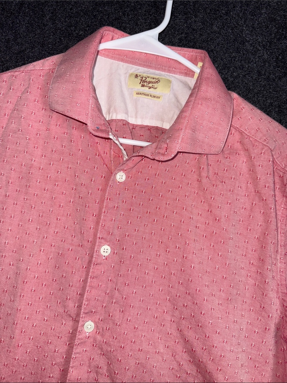 Original Penguin Men's Rose Pink Textured Button-Down Shirt